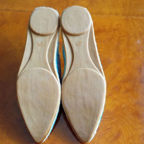 Espadrilles size 37 new, striped turquoise and pink
