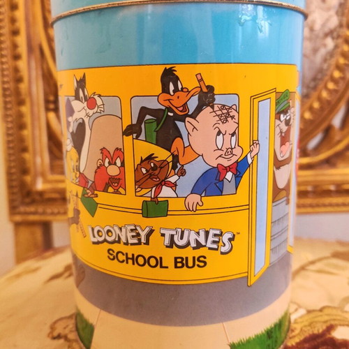 Συλλεκτικό κουτί Looney Tunes School Bus μεταχειρισμένο, τσίγκο