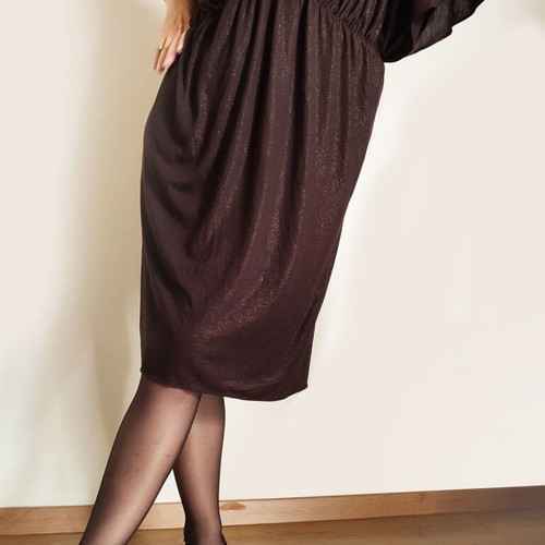 Laundry by design loose dress with batwing sleeve used, brown