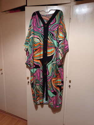 Καφτάνι καινούργιο, one size, πολύχρωμο, viscose, με κουμπάκια και τσέπες
