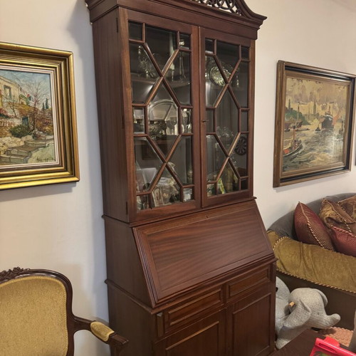 Wooden showcase-secretary used furniture by Varagkis