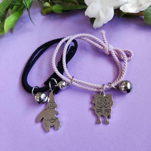 Bob & Patrick friendship puzzle bracelets new, set of 2