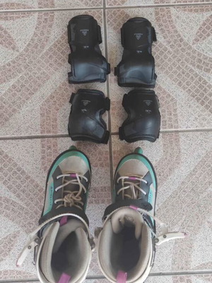 Children's rollers like new with knee and elbow protection, size 33-36