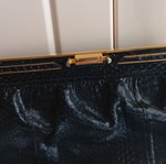Leather snake bag like new, shoulder, black