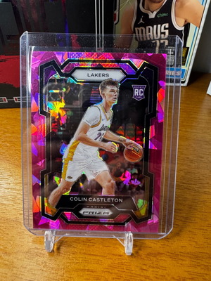 2023-24 Panini Prizm Colin Castleton RC Pink Cracked Ice card like new