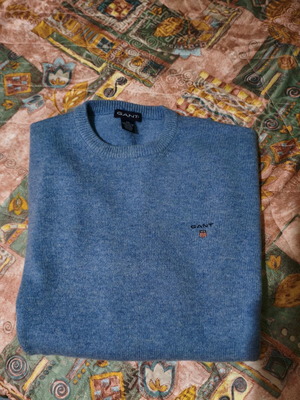 Πουλόβερ GANT XXL γαλάζιο 100% μάλλινο σαν καινούργιο