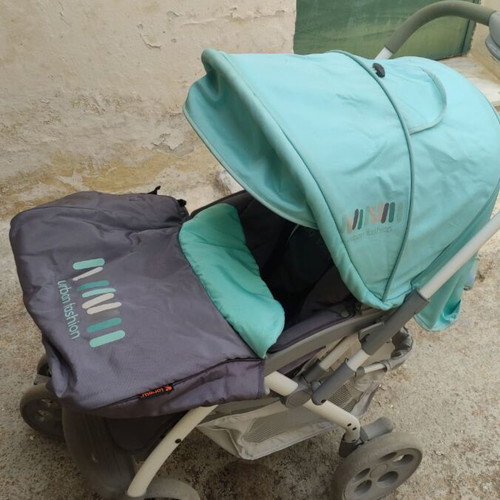 Lorelli Urban Fashion stroller used with footmuff mint grey