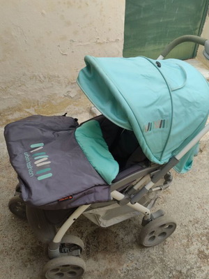 Παιδικό καρότσι Lorelli Urban Fashion μεταχειρισμένο με ποδόσακο τιρκουάζ γκρι