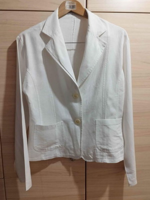 Σακάκι λευκό λινό σαν καινούργιο με τσέπες μέγεθος M
