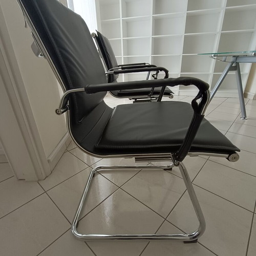 Work Convention Desk 160 x 80 with 4 Elegant II Visitor Chairs, new