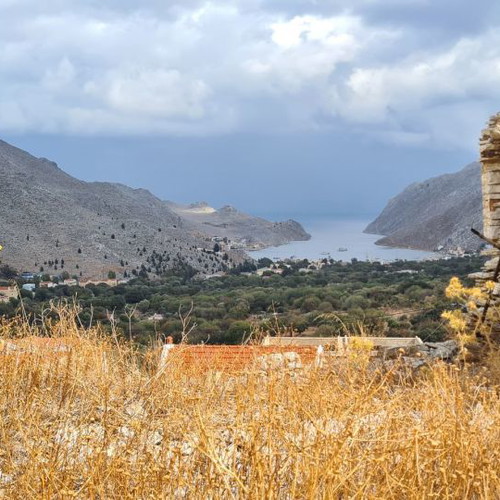 Two-Story Roofless Ruined House 92 m² in Symi with View