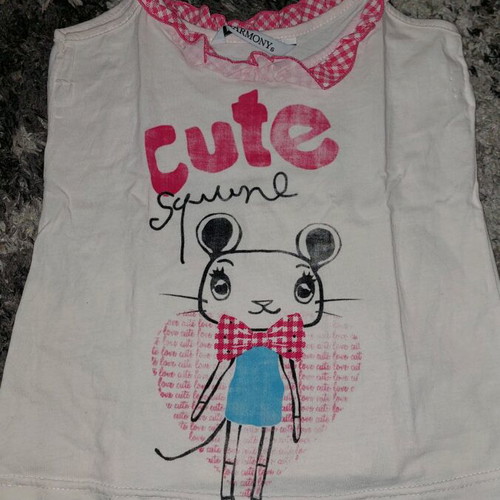 Harmony kids pajama set used, white and pink
