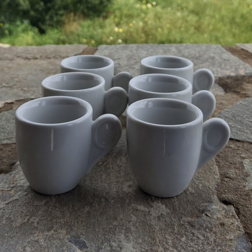 Ionia Hellas vintage espresso cups set of 6, white porcelain