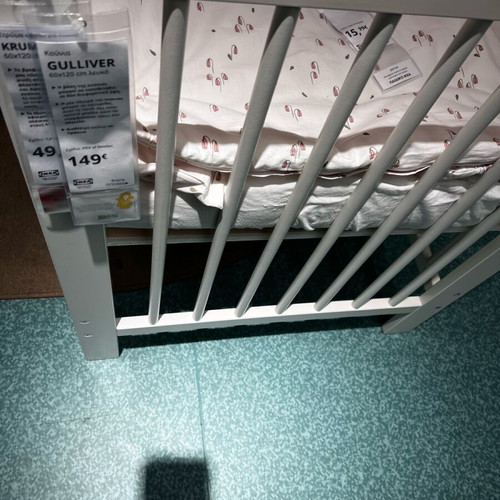 Baby cot new, white natural wood IKEA model in box