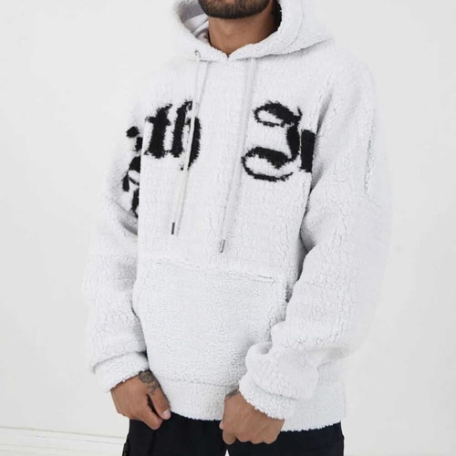 Sixth June Sherpa Oversized Hoodie like new, men's white, size L