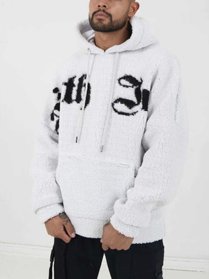 Sixth June Sherpa Oversized Hoodie like new, men's white, size L