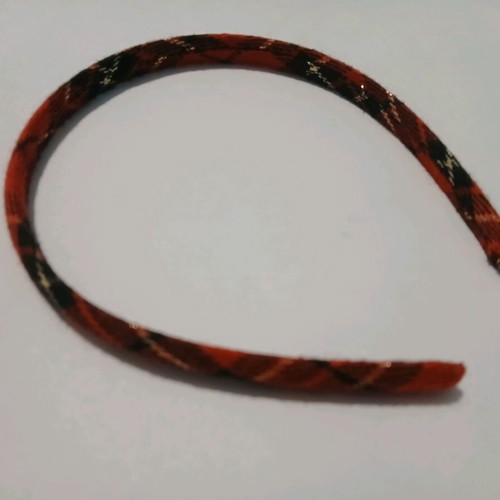 Hairband red and black checkered with gold detail new