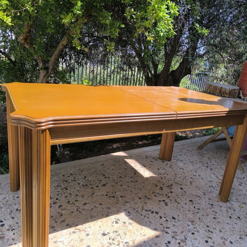 Dining table like new with wood, dimensions W160D86H80+83cm extended