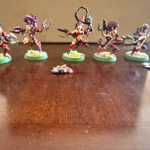 Warhammer 40k Dark Eldar Drukhari Wyches squad vintage, used metal figures