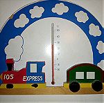  Ξύλινο επιτοίχιο θερμόμετρο για παιδικό δωμάτιο