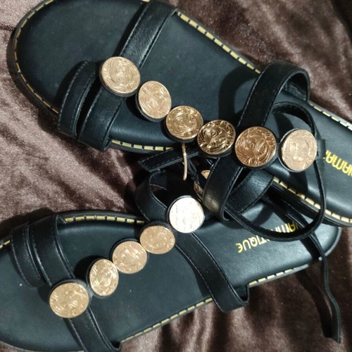 Sandals in Ancient Greek Style new, size 37, black and gold