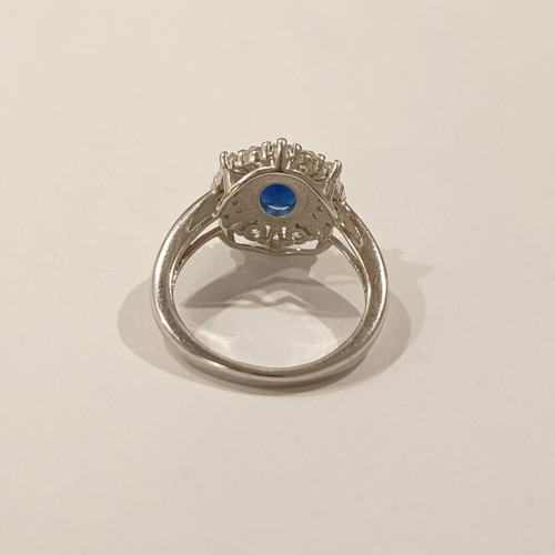 Silver ring with blue stone size 17 like new 925
