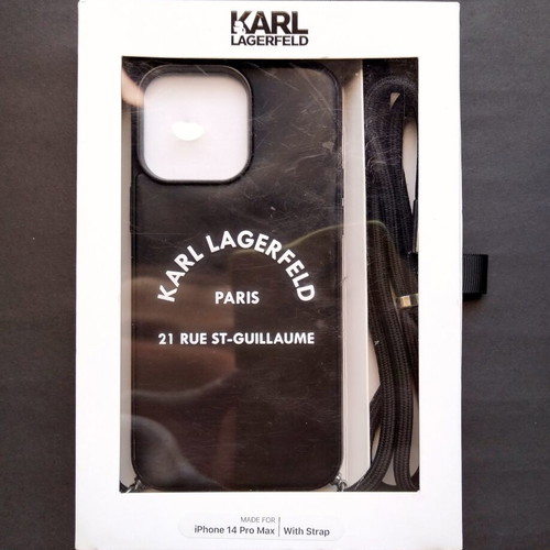 Karl Lagerfeld iPhone 14 Pro Max back cover case black rubber new