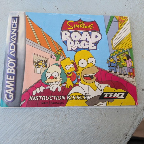 The Simpsons Road Rage Gameboy Advance instruction manual