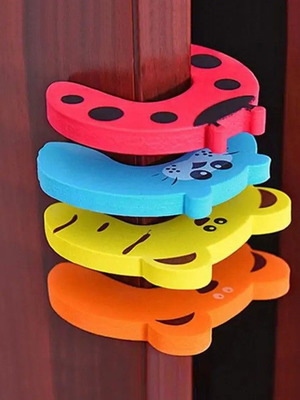 Baby Safety Door Stopper Finger Protector 10-Pack with Cute Animals