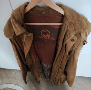 vintage suede leather parka jacket in very good wearable condition.