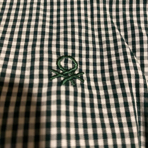 Benetton women's fitted checkered shirt size S like new