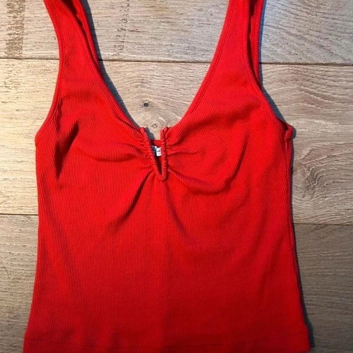Zara red blouse with opening, small, new