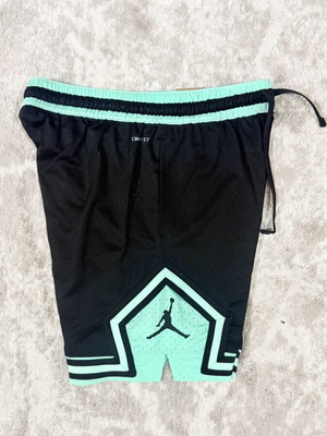 Jordan Diamond Dry Fit shorts, black and mint green, L and XL