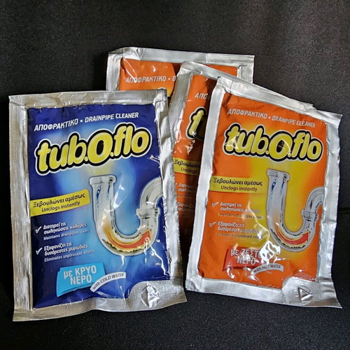 Tuboflo drain cleaner new, pack of 4 for hot and cold water