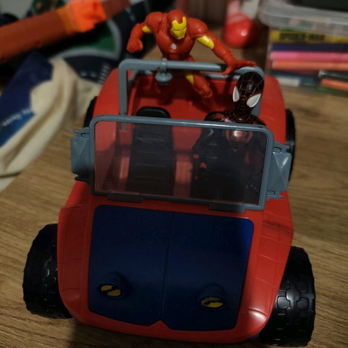 Buggy Miles Morales and Ironman figure used