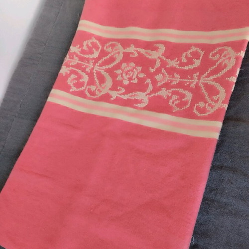 Large woven pillowcase like new with handmade embroidery 80x50 cm