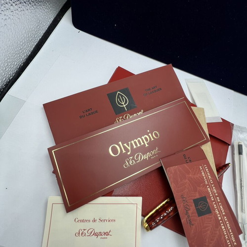 S.T. Dupont Vertigo Ballpoint Pen Olympio Series new with leather pouch