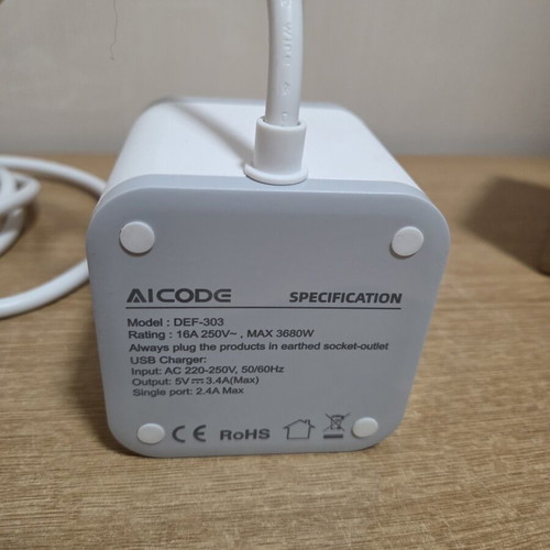 AICODE Cube Power Strip with USB Ports and Overload Protection new