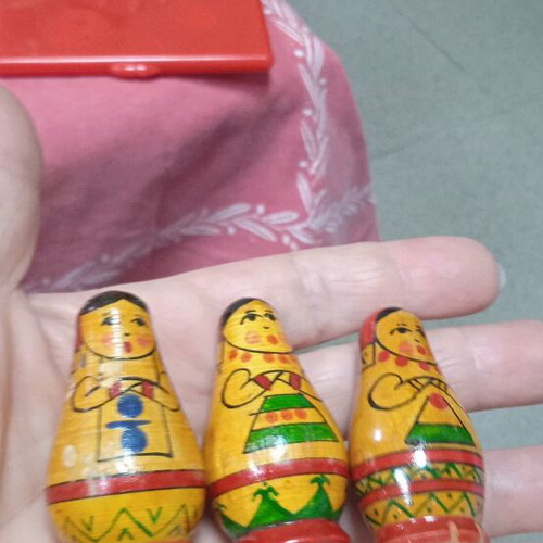 Russian wooden folk art dolls, 1984