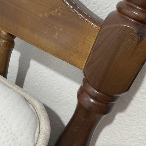 Wooden single bed 100x200 cm used, classic rustic style