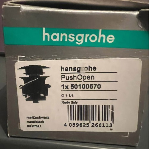 Hansgrohe Push-Open Waste 50100670 basin valve new, matte black