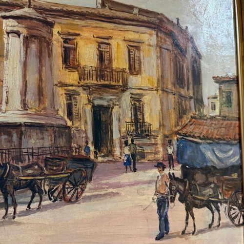 Έργο τέχνης Ε. Διαλέτης μεταχειρισμένο, Ωρολόγιο Ανδρόνικου Κηρρύστου σε κορνίζα
