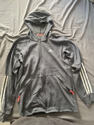 Ζακέτα Adidas γκρι με πορτοκαλί λεπτομέρειες σαν καινούργια