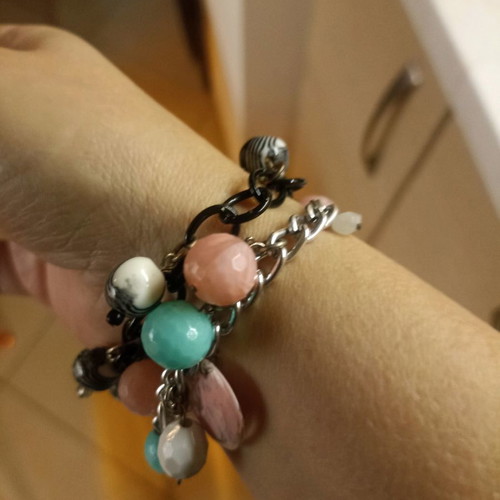 Beaded bracelets used, pack of 2, colorful and black and white