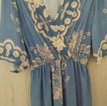 Maxi dress made in Italy one size like new, beige and blue