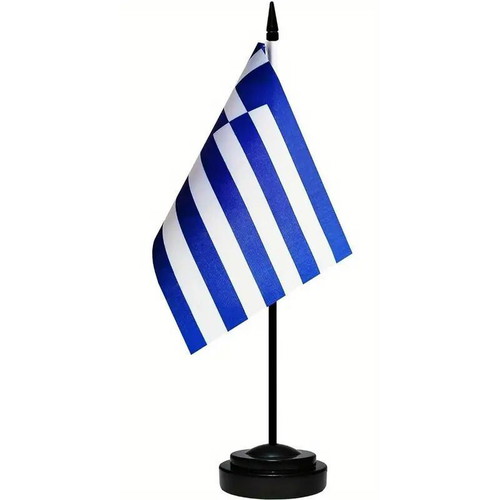 Greek desk flag new with plastic base