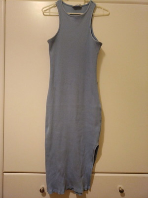 Stradivarius ριπ φόρεμα μεταχειρισμένο, large, γαλάζιο