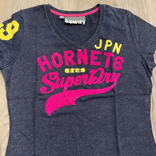 Superdry T-shirt new, blue and pink, size M