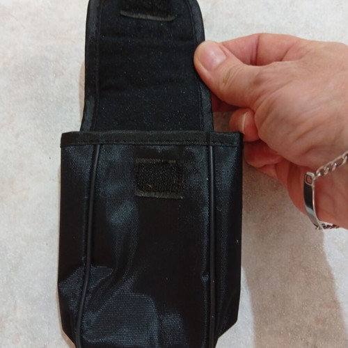 Black mini belt bag, 13x9 cm