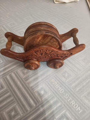 Wooden coasters with case handmade like new